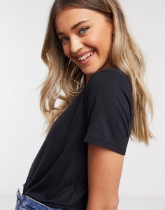 Черная футболка с круглым вырезом Hollister-Черный