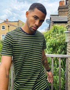 Темно-синяя футболка в полоску Threadbare-Темно-синий