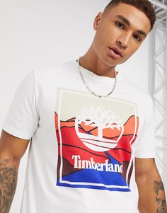 Белая футболка с графичным принтом Timberland-Белый