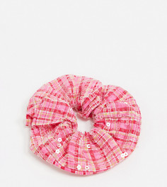 Резинка для волос в клетку с пайетками от комплекта Reclaimed Vintage Inspired-Розовый