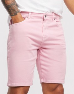 Светло-розовые джинсовые шорты скинни ASOS DESIGN-Розовый