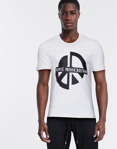 Футболка с принтом логотипа Love Moschino-Белый