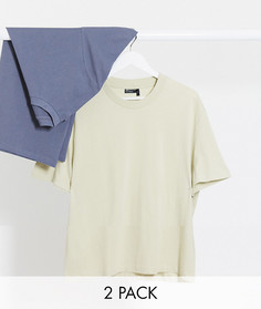 Набор из 2 свободных футболки из органического хлопка ASOS DESIGN - Скидка-Мульти