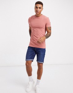 Розовая обтягивающая футболка из органического хлопка ASOS DESIGN-Розовый