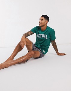 Черная пижама с футболкой и шортами в клетку ASOS DESIGN-Мульти