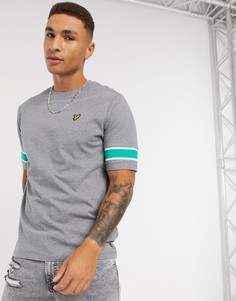 Серая футболка со вставкой в рубчик Lyle & Scott-Серый