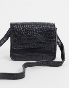 Черная сумка с эффектом крокодиловой кожи Claudia Canova-Черный