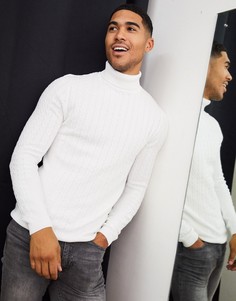 Белая обтягивающая водолазка ASOS DESIGN-Белый