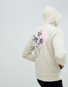 Худи с принтом пальм ASOS DESIGN-Бежевый