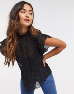 Черный топ с короткими рукавами ASOS DESIGN