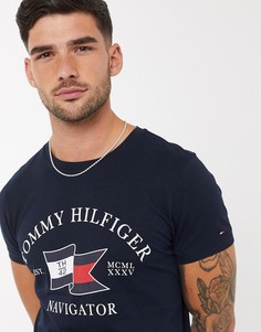 Футболка с флагом Tommy Hilfiger-Темно-синий
