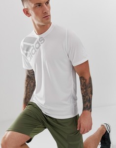 Белая футболка с крупным логотипом adidas Training-Белый