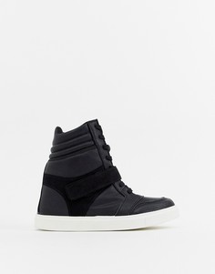 Кроссовки на танкетке ASOS DESIGN-Черный