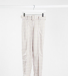 Брюки-сигареты в клетку с завышенной талией ASOS DESIGN Petite-Мульти