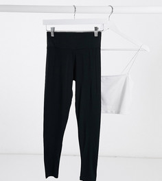 Черные леггинсы с широким поясом ASOS DESIGN Petite-Черный
