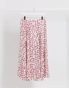 Юбка миди с леопардовым принтом Fabienne Chapot-Розовый