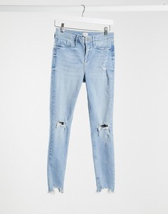Рваные голубые джинсы River Island-Синий