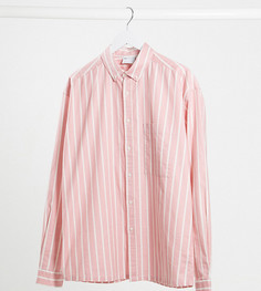 Розовая oversized-рубашка в оксфордскую полоску ASOS DESIGN Tall-Розовый