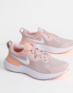 Розовые кроссовки Nike Running React Miler-Светло-бежевый