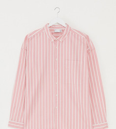 Розовая oversized-рубашка в полоску в стиле 90-х ASOS DESIGN Plus-Розовый