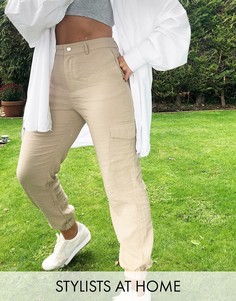 Светло-коричневые брюки карго Vila-Бежевый