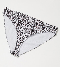 Плавки бикини с завышенной талией и звериным принтом Wolf & Whistle Curve-Мульти