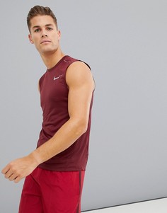 Бордовая майка Nike Running Miler Tech 928305-652-Фиолетовый