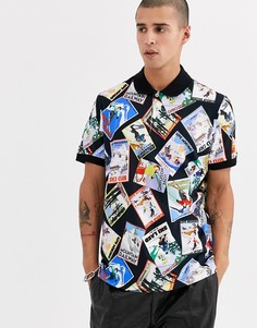 Футболка-поло с принтом Love Moschino-Черный