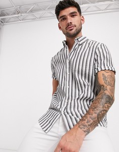 Фактурная рубашка в полоску ASOS DESIGN-Белый