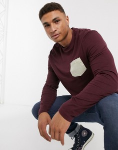 Бордовый лонгслив из органического хлопка ASOS DESIGN-Красный