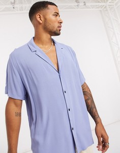 Лавандовая свободная вискозная рубашка с воротником в виде лацканов ASOS DESIGN-Фиолетовый