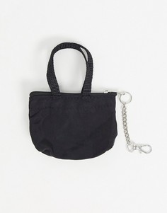 Черная миниатюрная сумка-тоут с кольцом для ключей ASOS DESIGN-Черный