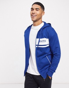 Худи синего цвета на молнии BOSS bodywear Authentic-Синий