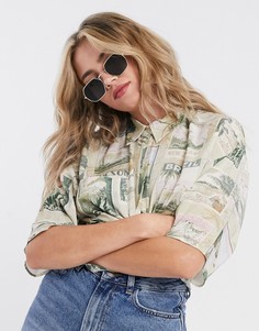 Рубашка с короткими рукавами и принтом ASOS DESIGN-Мульти