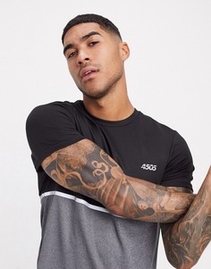Спортивная футболка с контрастной вставкой ASOS 4505-Черный