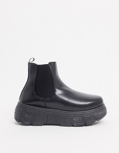 Черные ботинки челси из искусственной кожи на массивной подошве Koi Footwear-Черный