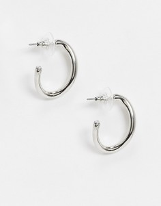 Серебристые серьги-кольца со стразами ASOS DESIGN-Серебряный