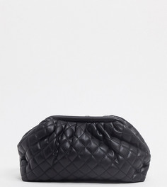 Эксклюзивный черный стеганый клатч-подушка Glamorous