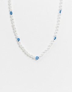 Белое ожерелье из искусственного жемчуга и других бусин Pieces-Мульти