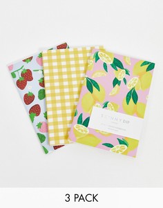 Набор из 3 блокнотов с лимонами Skinnydip-Желтый