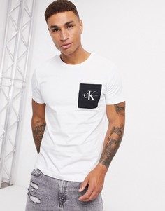 Приталенная футболка Calvin Klein Jeans-Белый