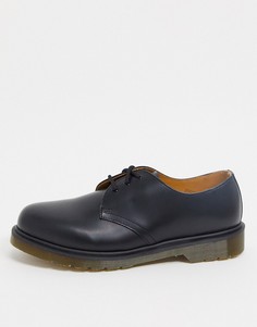 Черные туфли с 3 парами люверсов Dr.Martens 1461 pw-Черный