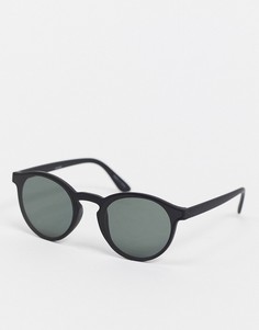 Черные круглые солнцезащитные очки Pieces-Черный