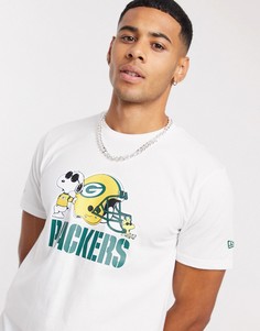Белая футболка с принтом New Era NFL x Peanuts Green Bay Packers-Белый