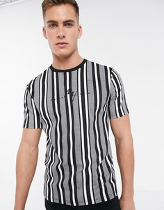 Футболка в черно-белую полоску River Island-Черный