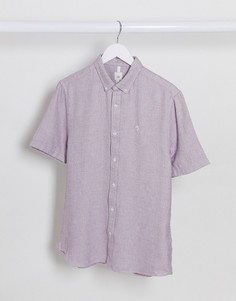 Лавандовая фактурная рубашка с короткими рукавами River Island-Розовый