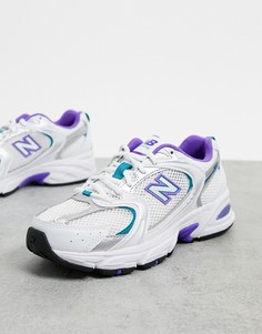 Бело-синие сетчатые кроссовки New Balance 530-Белый