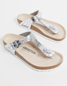 Серебристые сандалии Birkenstock-Серебряный
