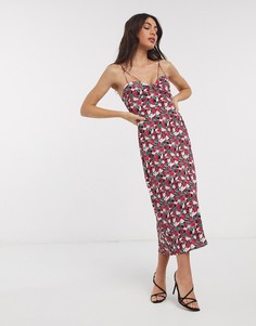 Платье мини с тюльпанами Fashion Union-Мульти