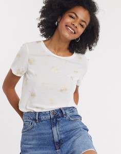 Зеленая футболка с короткими рукавами Only-Белый